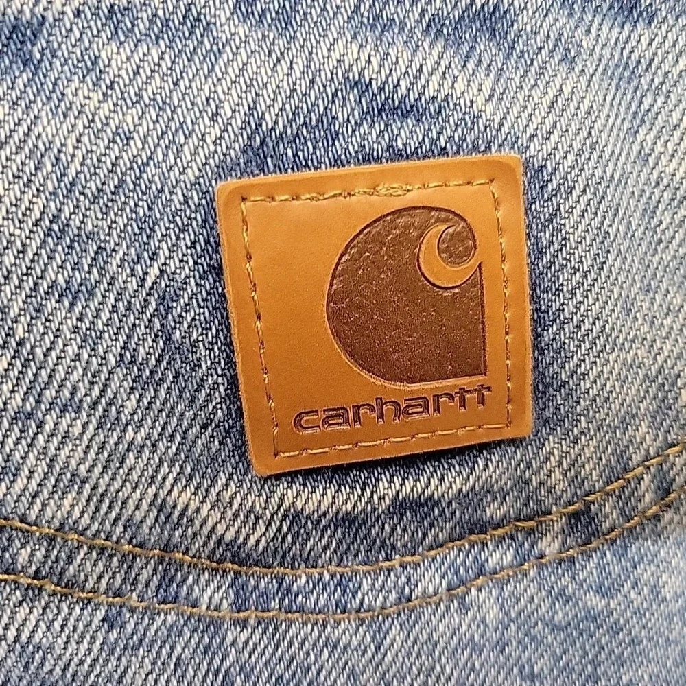 VTG Carhartt Jeans Mens 36x30 Blue B17 Relaxed Fit Denim Workwear Faded Distress